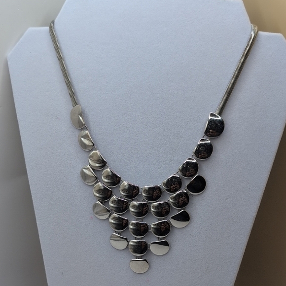 Express Silver Cascading Statement Necklace - Picture 1 of 4